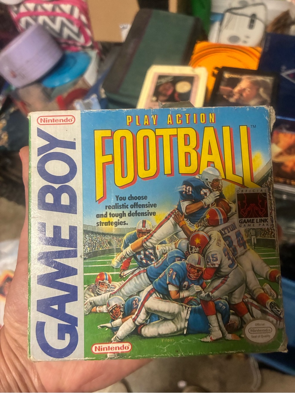 Nintendo Play Action Football Game Boy Box - Blue, Yellow, Red